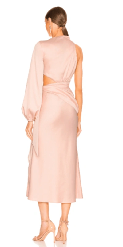 Pre-owned Misha Collection X Revolve Maryan Dress In Pink Rose Cloud Cut Out Faux Wrap