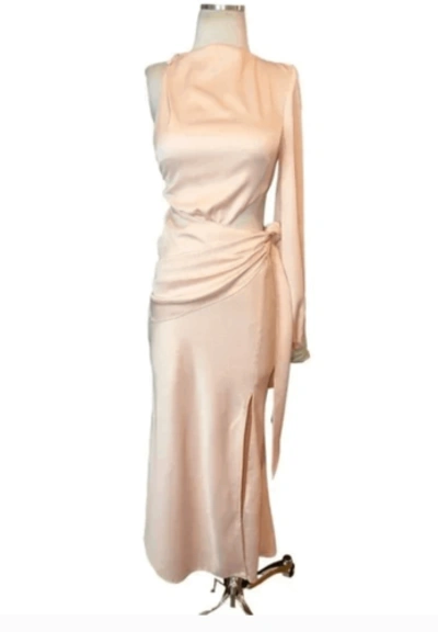 Pre-owned Misha Collection X Revolve Maryan Dress In Pink Rose Cloud Cut Out Faux Wrap