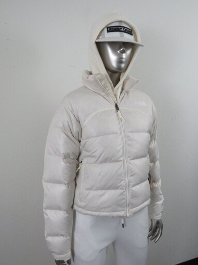Pre-owned The North Face Womens  Retro Nuptse 2000 Short Crop 700-down Jacket - White