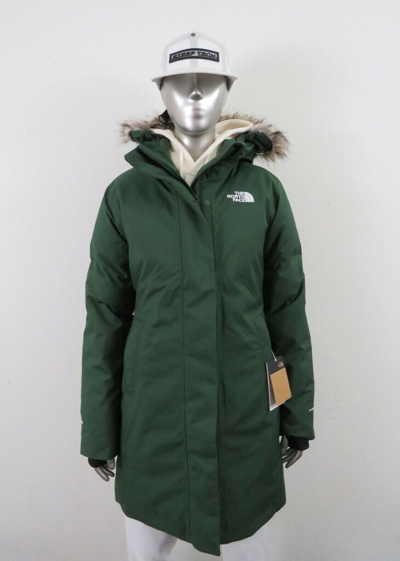 Pre-owned The North Face Womens  Arctic Parka Down Waterproof Warm Winter Jacket - Pine In Pine Needle Green / Tnf White Logo