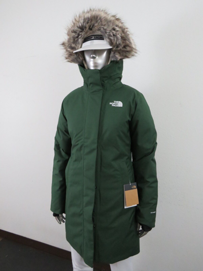 Pre-owned The North Face Womens  Arctic Parka Down Waterproof Warm Winter Jacket - Pine In Pine Needle Green / Tnf White Logo