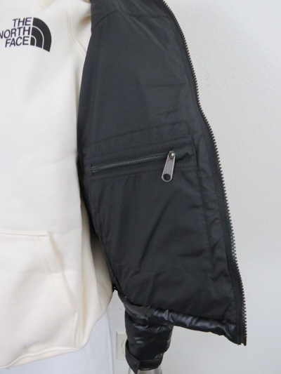Pre-owned The North Face Womens  Retro Nuptse 2000 Short Crop 700-down Jacket - Black In Tnf Black / Grey Reflective Logo