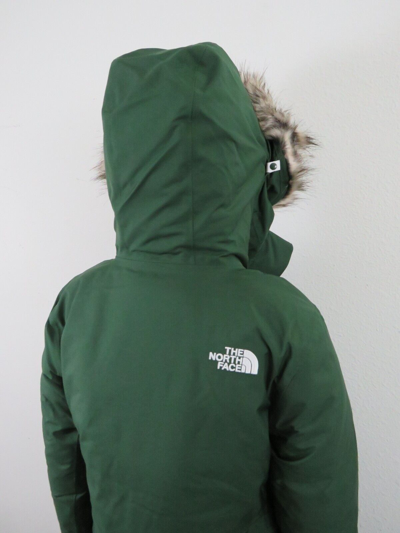 Pre-owned The North Face Womens  Arctic Parka Down Waterproof Warm Winter Jacket - Pine In Pine Needle Green / Tnf White Logo