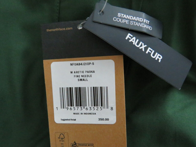 Pre-owned The North Face Womens  Arctic Parka Down Waterproof Warm Winter Jacket - Pine In Pine Needle Green / Tnf White Logo