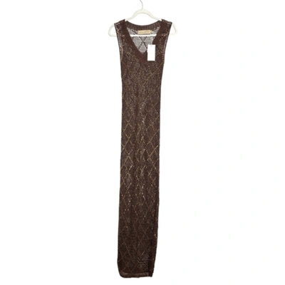 Pre-owned Muse Aya  Rubicu Crochet Maxi Dress In Multicolor