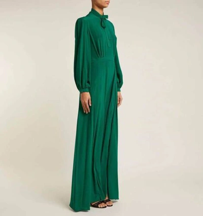 Pre-owned Handmade Custom Made To Order Thigh-high Slit Long Sleeves Evening Gown Plus 1x-10x Y793 In Green
