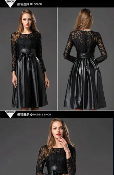 Pre-owned Handmade Custom Made To Order Lace & Faux Leather Swing Tutu Party Dress Plus 1x-10x Ty65 In Black