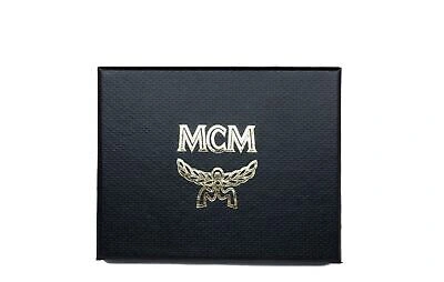 Pre-owned Mcm Spectrum Diamond Mini Neon Yellow Visetos Leather Card Case Holder Wallet
