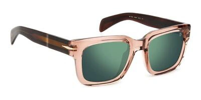 Pre-owned David Beckham Db 7100/s Pinked Striped Brown/green 52/21/145 Men Sunglasses