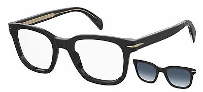Pre-owned David Beckham Db 7043/cs Black Gold/blue Shaded Clip-on 50/21/145 Men Sunglasses