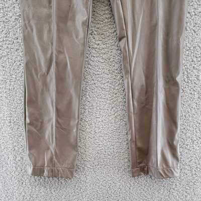 Pre-owned Fabiana Filippi Faux Leather Ankle Pants Women's 2 Brown Zip Fly Belt Loops