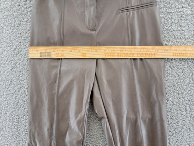 Pre-owned Fabiana Filippi Faux Leather Ankle Pants Women's 2 Brown Zip Fly Belt Loops