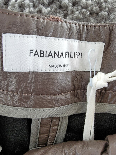 Pre-owned Fabiana Filippi Faux Leather Ankle Pants Women's 2 Brown Zip Fly Belt Loops