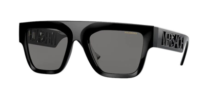 Pre-owned Versace Ve4430u Gb1/81 Black-polarized Dark Grey Men's Sunglasses Authentic In Gray