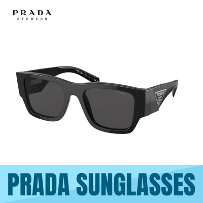 Pre-owned Prada Pr 10zs 1ab5s0 Black -dark Grey Lens Men's Sunglasses Authentic 54mm In Gray
