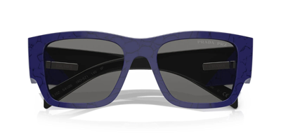 Pre-owned Prada Pr 10zs 18d5z1 Baltic Marble Dark Grey Men Polarized Sunglasses Authentic In Gray