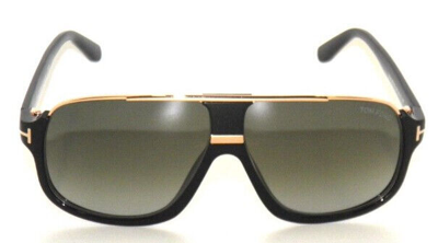Pre-owned Tom Ford Eliott Black Gold / Green Gradient Sunglasses Tf335 01p