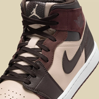 Pre-owned Nike Air Jordan 1 Mid "velvet Brown/sanddrift/metallic Gold/earth" Men's Shoe