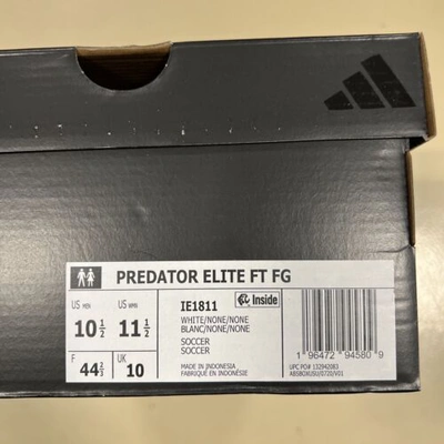 Pre-owned Adidas Originals Adidas Predator 24+ Elite Fg “triple White” Colorway Size 10.5 Authentic Ie1811