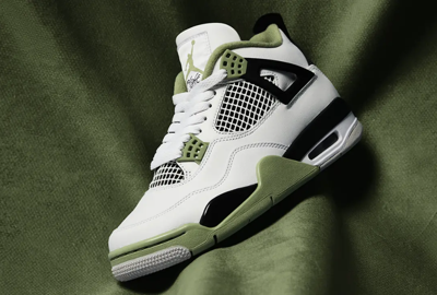 Pre-owned Jordan Air  4 Retro Seafoam (women's) Aq9129-103 White/oil Green/ash - Ships Fast