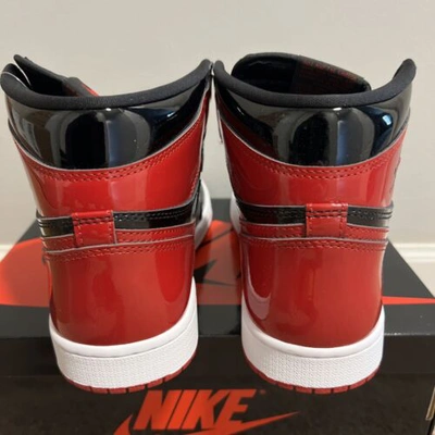 Pre-owned Jordan Size 8.5 -  1 Retro Og High Patent Bred In Red
