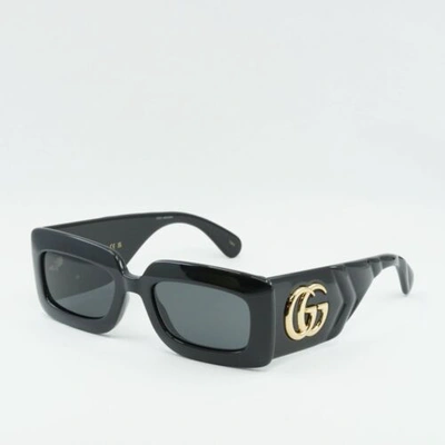 Pre-owned Gucci Gg0811s 001 Black/grey 53-21-145 Sunglasses In Gray