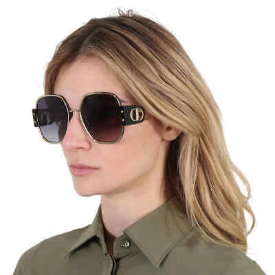 Pre-owned Dior Gradient Smoke Butterfly Ladies Sunglasses 30montaigne S5u B4a1 58 In Gray