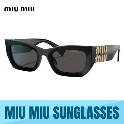 Pre-owned Miu Miu Mu 09ws 1ab5s0 Black-dark Grey Lens Sunglasses 53mm Authentic In Gray