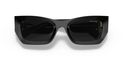 Pre-owned Miu Miu Mu 09ws 1ab5s0 Black-dark Grey Lens Sunglasses 53mm Authentic In Gray