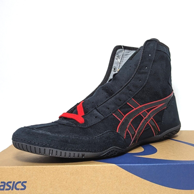 Pre-owned Asics Wrestling Shoes 1083a001 Black/black(red) Ex-eo(twr900) Successor