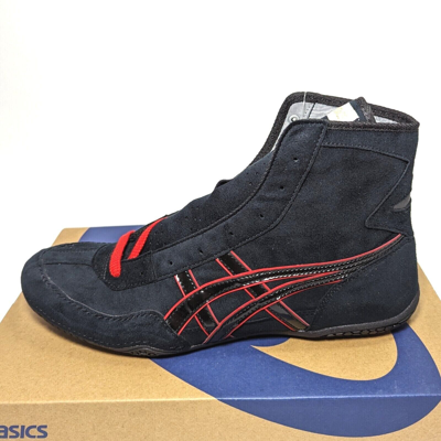 Pre-owned Asics Wrestling Shoes 1083a001 Black/black(red) Ex-eo(twr900) Successor