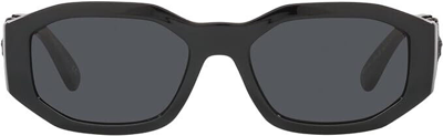 Pre-owned Versace Tutto Nero Sunglasses 53mm All Black Dark Gray Man Woman Made In Italy