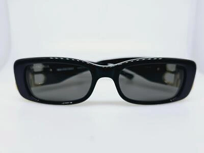 Pre-owned Balenciaga Sunglasses 0096s 001 51mm Black Gold Frame With Dark Grey Lenses In Gray