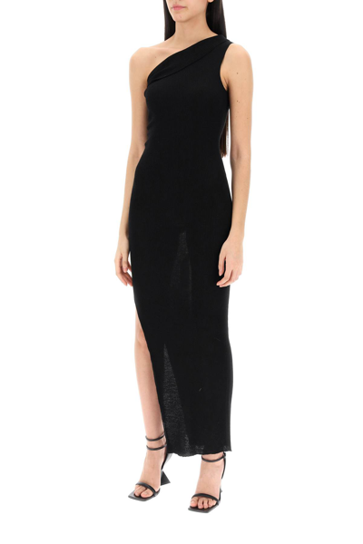 Shop Rick Owens Knitted One-shoulder Dress In Black (black)
