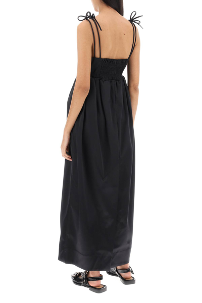 Shop Ganni Duchesse Maxi Dress In Black (black)