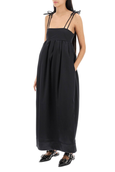 Shop Ganni Duchesse Maxi Dress In Black (black)