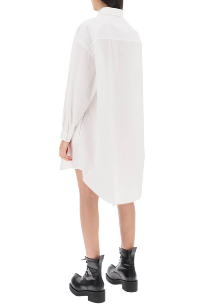 Shop Mm6 Maison Margiela Shirt Dress With Numeric Logo In White (white)