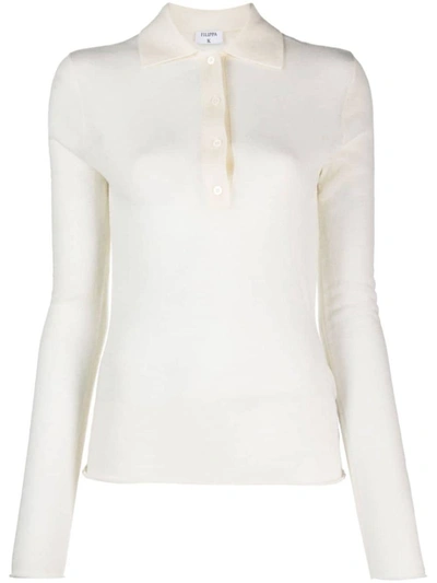 Shop Filippa K Knit Polo Sweater Clothing In White
