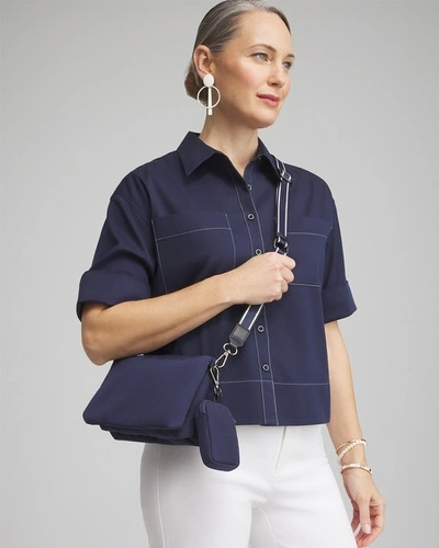 Chico's Mini Puffer Crossbody Bag In Blue |  In Navy Blue