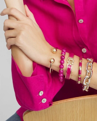 Shop Chico's Magenta Colorblock Stretch Bracelet |  In Magenta Rose