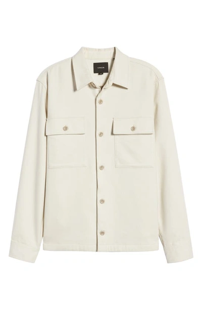 Shop Vince Double Face Workwear Button-up Shirt In Bone/ Lt Taupe