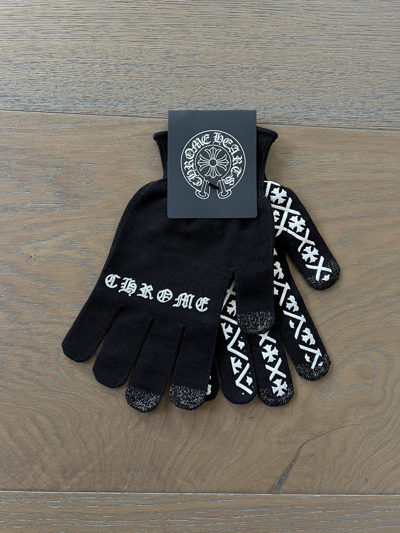 Pre-owned Chrome Hearts Work Gloves In Black