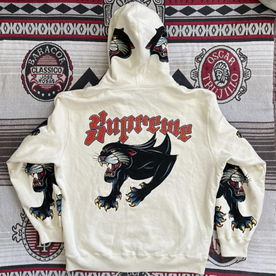 Pre-owned Supreme Panther Hoodie In Offwhite