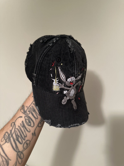Pre-owned Martine Rose Faded Black Drunk Bunny Hat