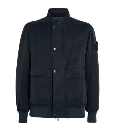 Shop Stone Island Ghost Piece Padded Bomber Jacket In Navy