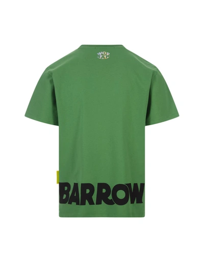 Shop Barrow T-shirt With Logo And Lettering Front And Back In Green