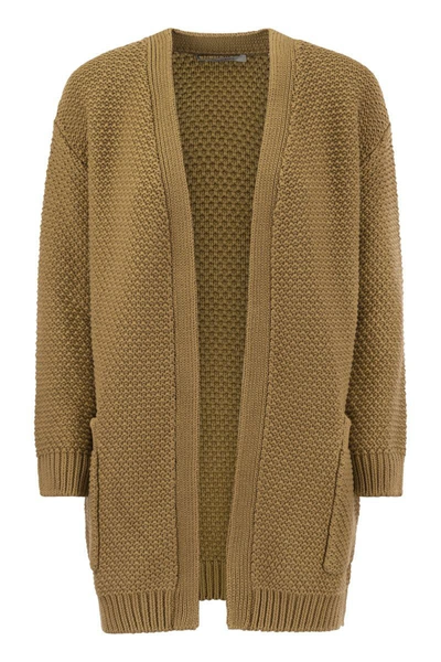 Shop Max Mara Abissi1234 - Oversized Cotton Cardigan In Leather