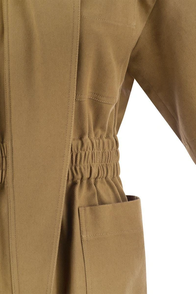 Shop Max Mara Angora - Cotton Drill Workwear Coveralls In Leather
