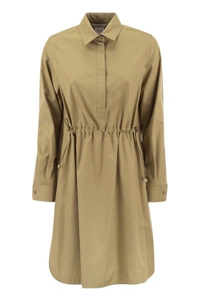 Shop Max Mara Juanita - Poplin Chemise Dress In Clay