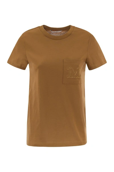 Shop Max Mara Papaia1 - Cotton Jersey T-shirt In Leather